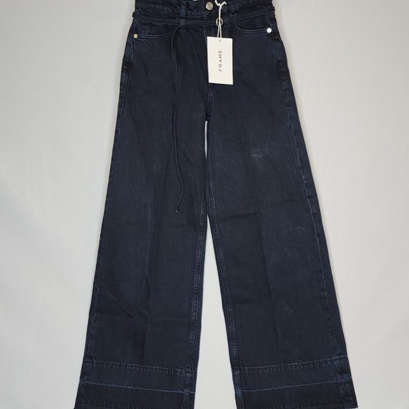 FRAME High Rise Baggy Pant Raw Hem Color:Supermoon Size 24 - Picture 5 of 7